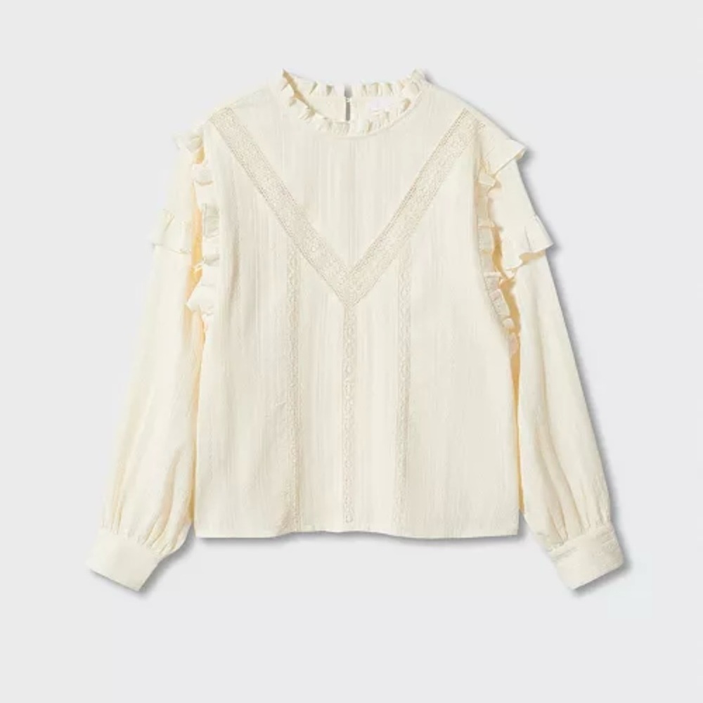 Mango Ruffled Embroidered Women's Top - Picture 4 of 7